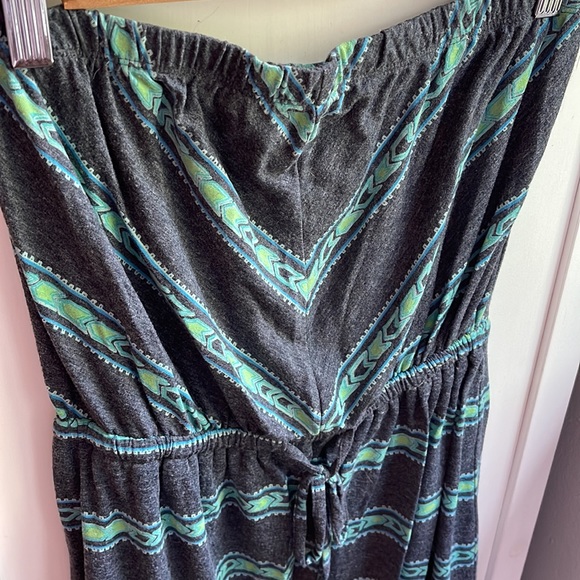 Mossimo Supply Co. Target Strapless Tube Dress! Charcoal with green arrows. - Picture 3 of 8